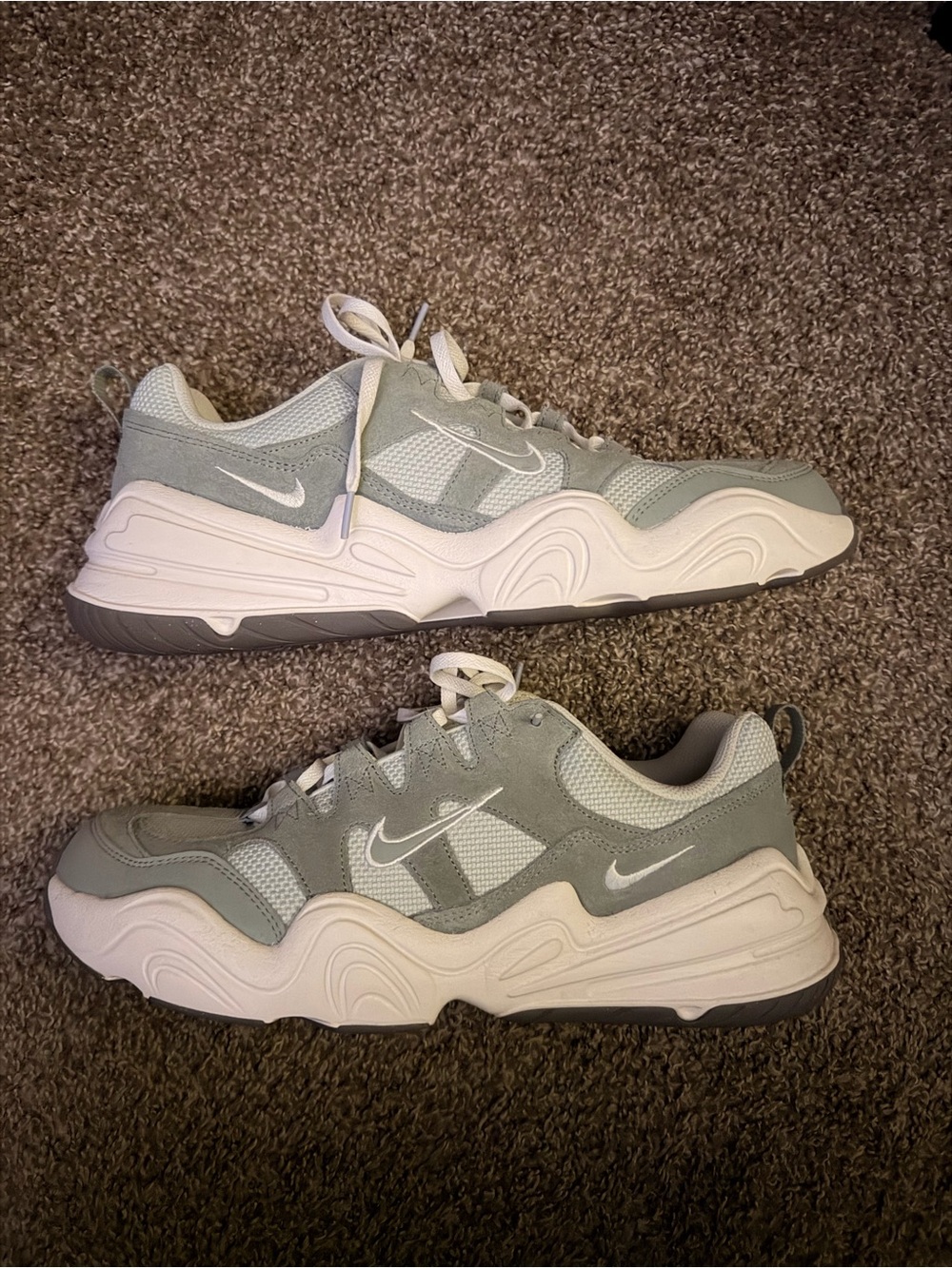 Nike Wave-Style Sneakers in Light Gray and White